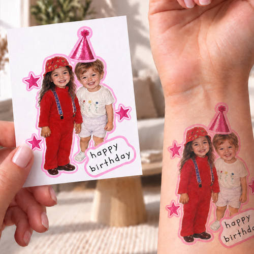 Kişiye Özel Doğum Günü Dövmesi | STASH-107 | Fotoğraflı Geçici Dövme