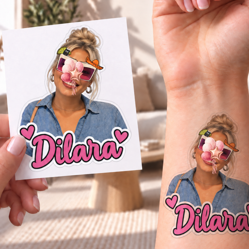 Kişiye Özel Doğum Günü Dövmesi | STASH-117 | Fotoğraflı Geçici Dövme