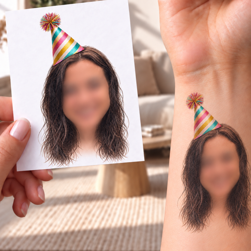 Kişiye Özel Doğum Günü Dövmesi | STASH-141 | Fotoğraflı Geçici Dövme