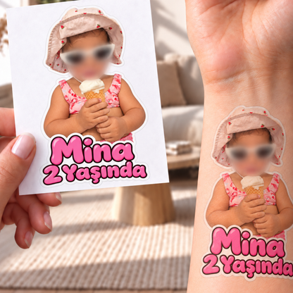 Kişiye Özel Doğum Günü Dövmesi | STASH-148 | Fotoğraflı Geçici Dövme