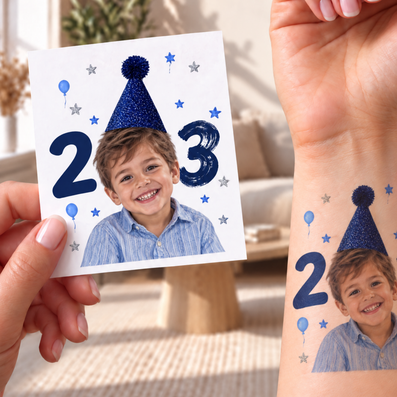Kişiye Özel Doğum Günü Dövmesi | STASH-103 | Fotoğraflı Geçici Dövme