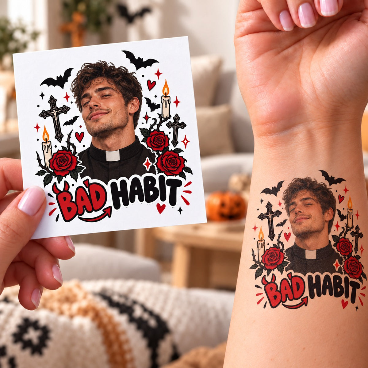 Kişiselleştirilebilir Cadılar Bayramı Geçici Dövme Koleksiyonu | STASH-611