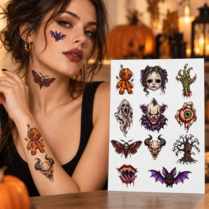 Cadılar Bayramı Konseptli Hazır Dövme Seti | STASH-627