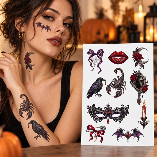 Cadılar Bayramı Konseptli Hazır Dövme Seti | STASH-634