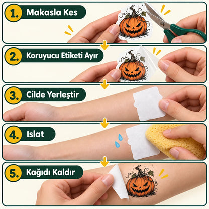 Cadılar Bayramı Konseptli Hazır Dövme Seti | STASH-628