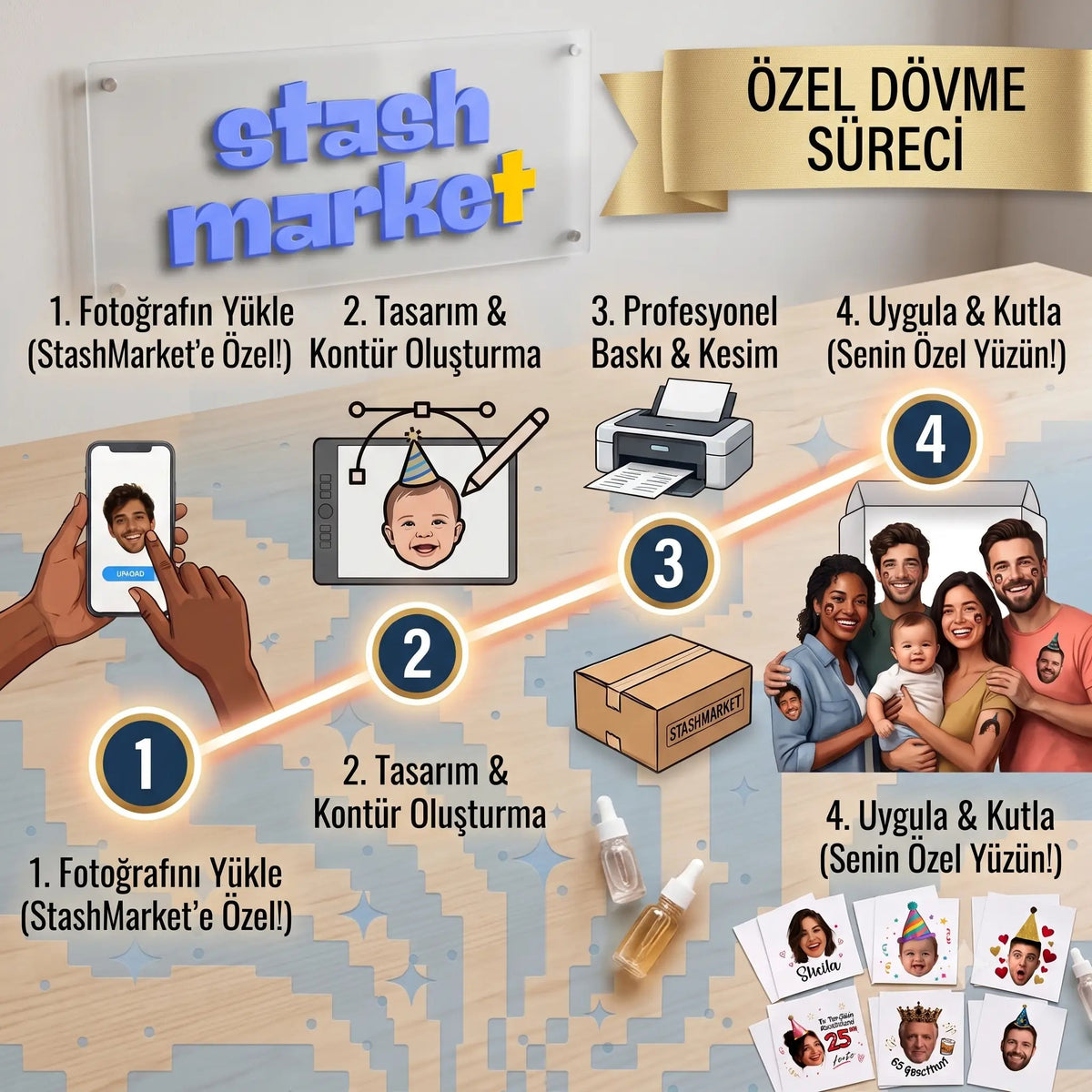 Stash Market | Özel Kişiselleştirilebilir Geçici Dövme - Stash Market